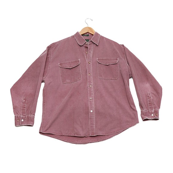 Vtg Red Plaid J Forest & Co Heavyweight 2-Pocket Flannel Button Shirt L Cotton - Picture 1 of 10